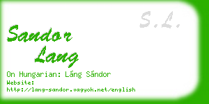 sandor lang business card