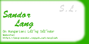 sandor lang business card